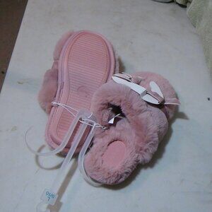 Auden Women's Arbor Faux-Fur Plush Scuff Pink/Arbor Bow Slippers Size L 9/10